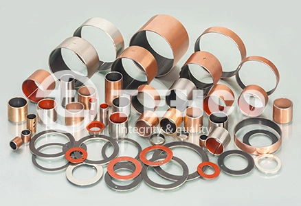 OEM Custom High Pressure Steel Gasket DU Plain Washer Made of Steel Base Bronze Powder and Black PTFE for Printing Machine.